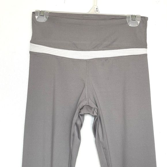 Danskin Womens Leggings Sz Small Mid Rise Mesh Logo Gray Activewear Workout - Picture 4 of 14